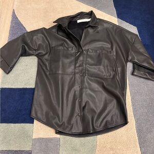 bishop + young Faux Leather Shirt